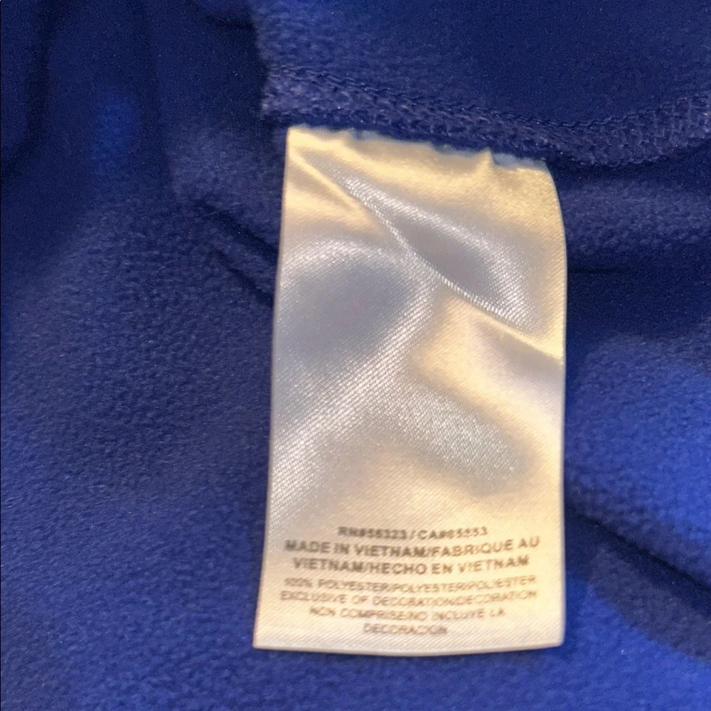 Nike Therma Fit Blue and Gray Mock Neck Colorblock Swoosh 1/4 Zip Fleece